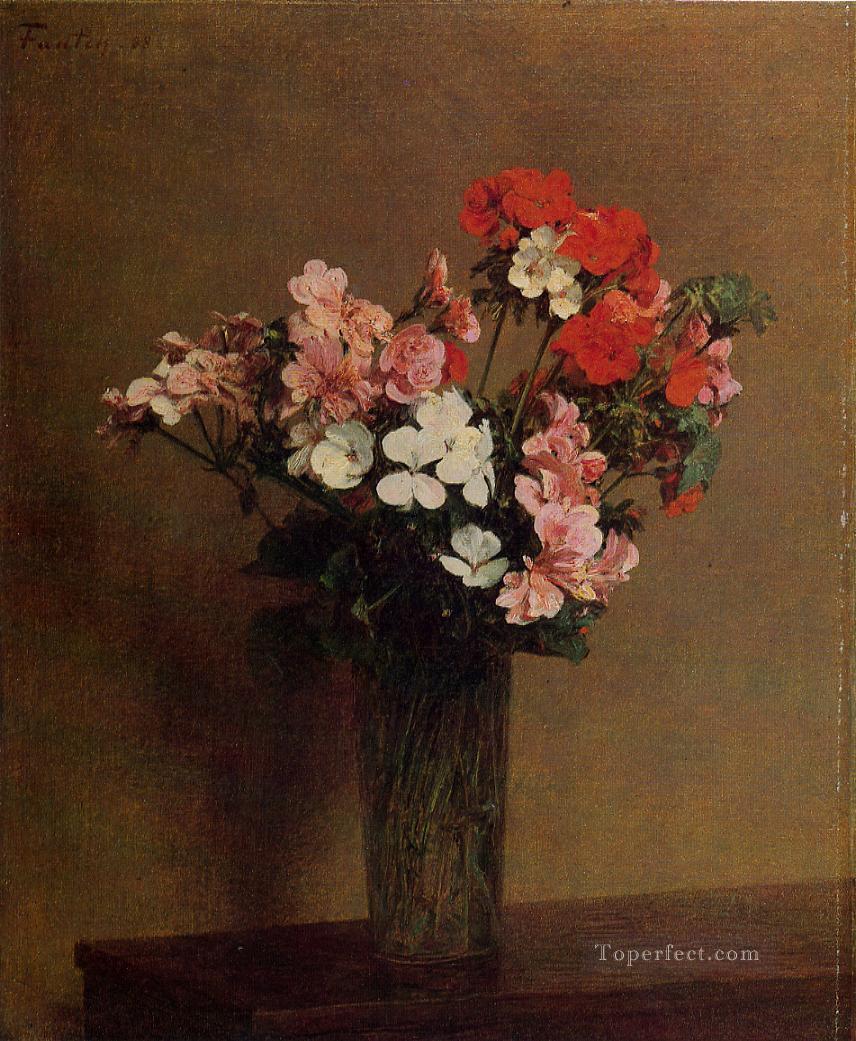 Geraniums painter Henri Fantin Latour floral Oil Paintings